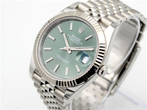 mens rolex stainless steel watch|rolex 41mm date just mint dial.